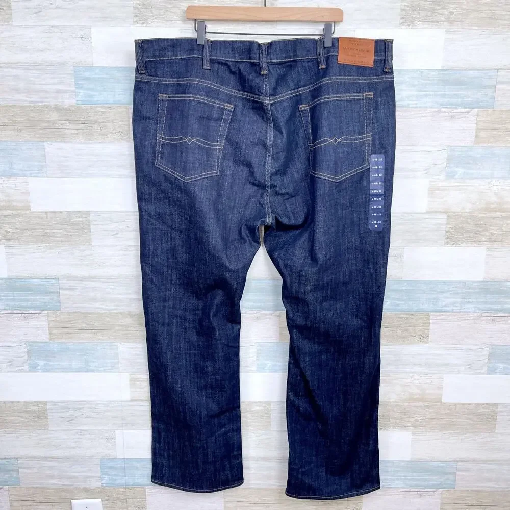 Lucky Brand 181 Relaxed Straight Jeans Dark Wash Mid Rise Stretch Mens 48x32